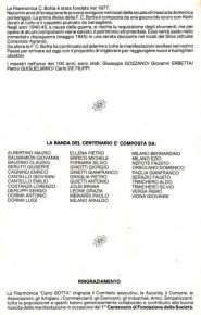Formazione della Filarmonica "Carlo Botta" nell'anno del centenario